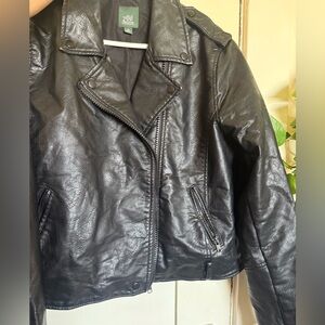 Wild Fable Black Leather Motorcycle Jacket